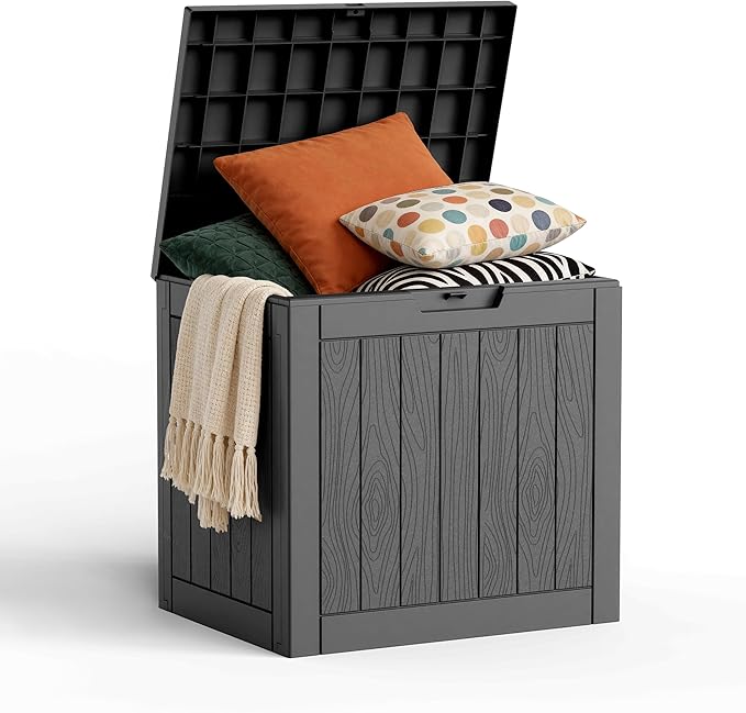 30 Gallon Outdoor Deck Box, Lockable Waterproof Outdoor Storage Boxes by MAIUSCOLI