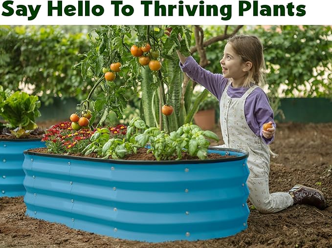 Plant & Plot Galvanized Raised Garden Beds Outdoor // 4×2×1 ft Planter Raised - Image 3