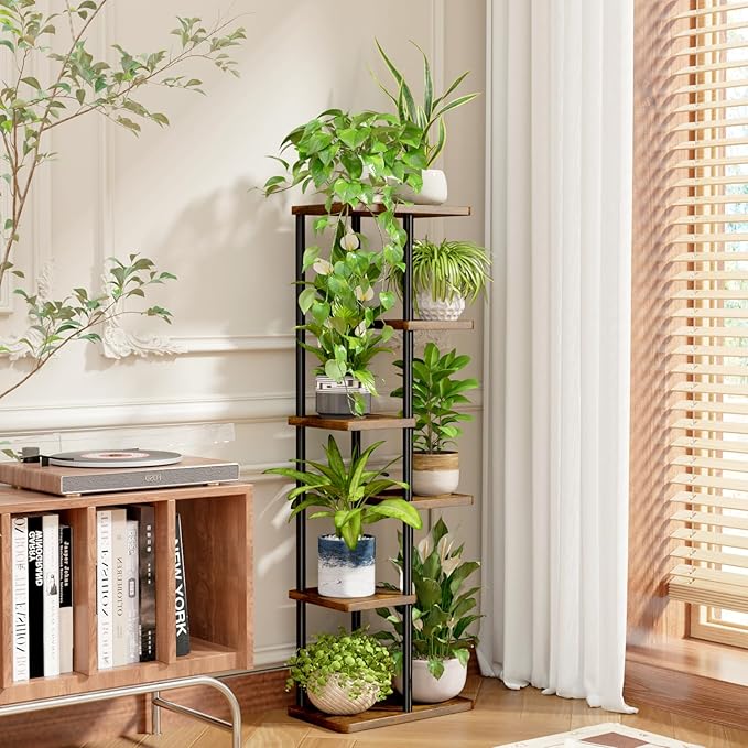 Bamworld Tall Plant Stand Indoor 6 Tier Plant Shelf - Image 6