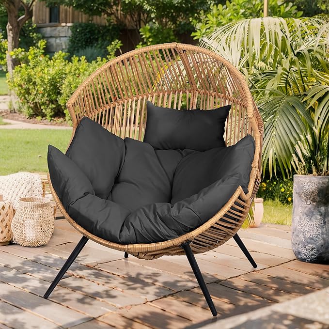 Vongrasig Outdoor Wicker Egg Chair PE Rattan Chair - Image 8
