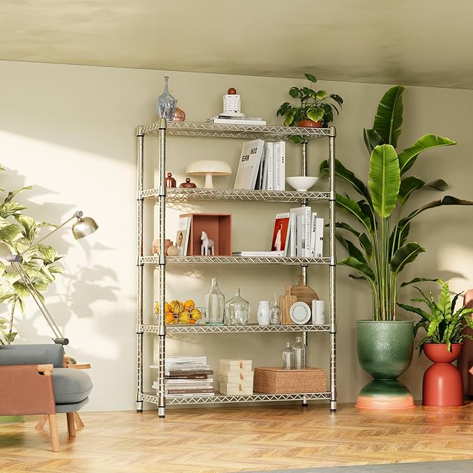 IZEUK 1750LBS Garage Shelving Wide Storage Shelves 5 Tier Metal Shelves Heavy - Image 7