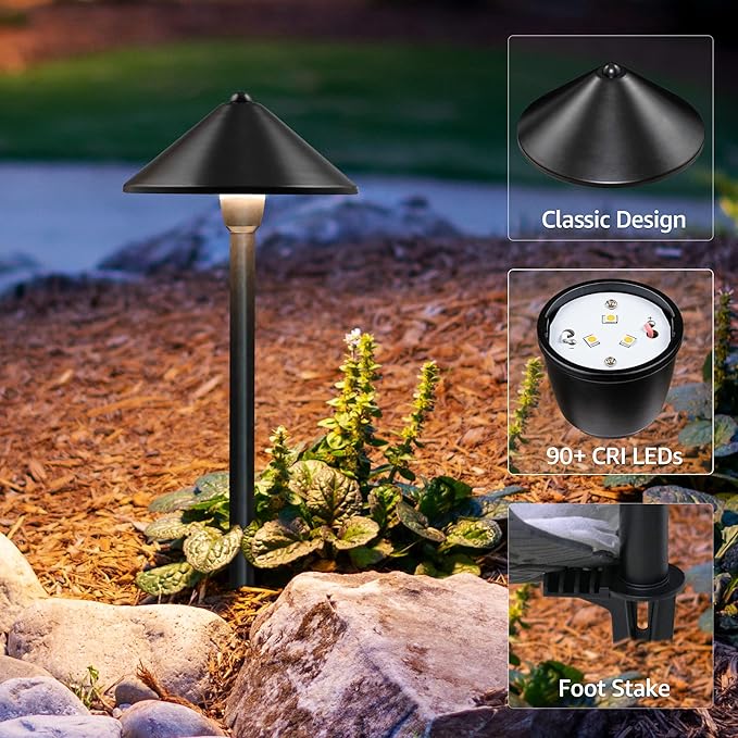 SUNVIE LED Low Voltage Pathway Lights 3W 3000K Pathway Lighting 12-24V Low - Image 3