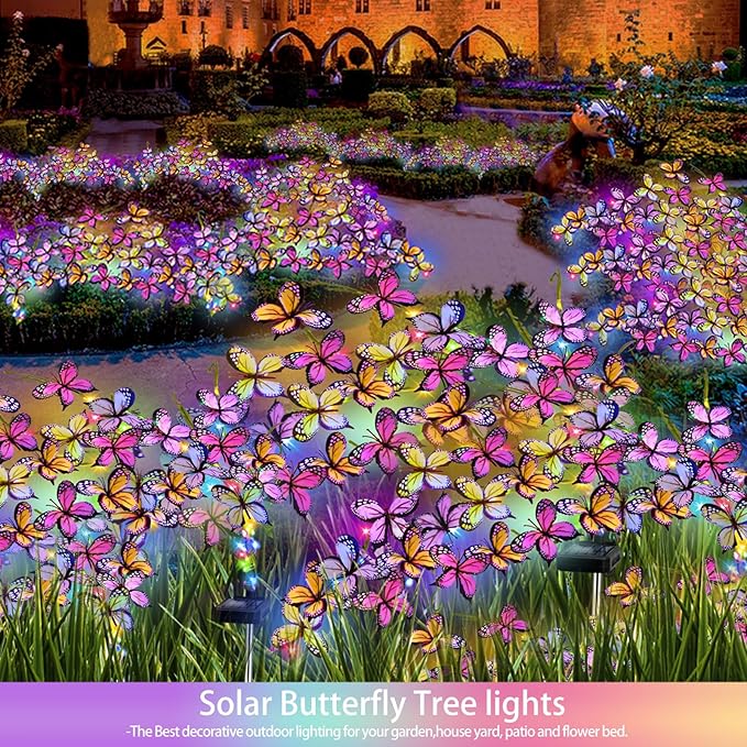 Solar Garden Lights Outdoor, Waterproof Solar Butterfly Lights 4 Pack Willow - Image 5
