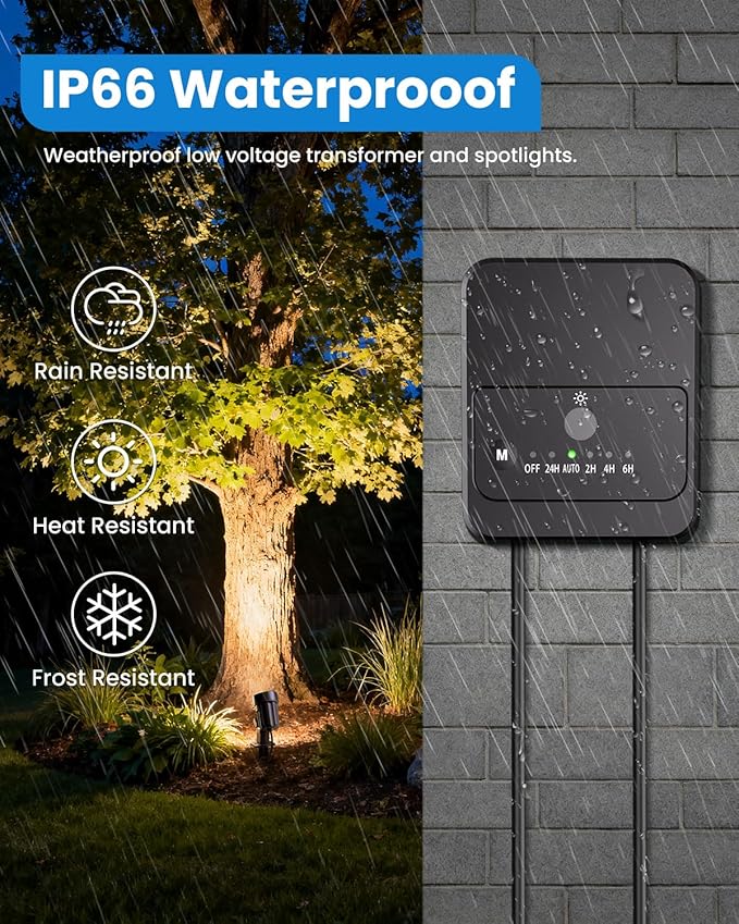 ZZXX All-in-One LED Landscape Lighting Kit, 2700K Waterproof Outside Spotlights - Image 8