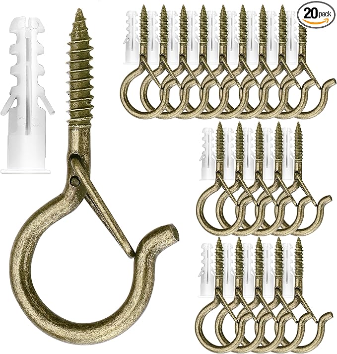 PlusRoc 20Pack Ceiling Hooks for Hanging Plants Outdoor String Lights Heavy Duty by PlusRoc