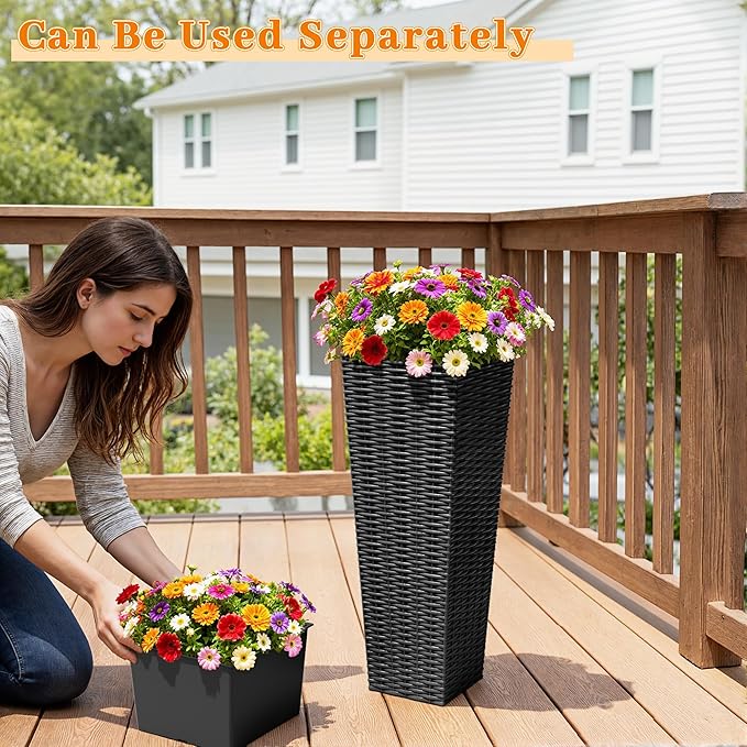 Greesum 24 Inch Tall Plastic Planters - Image 6