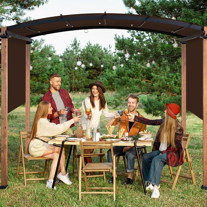 17x6.8 Ft Universal Pergola Replacement Canopy, Outdoor Canopy Shade Cover - Image 5