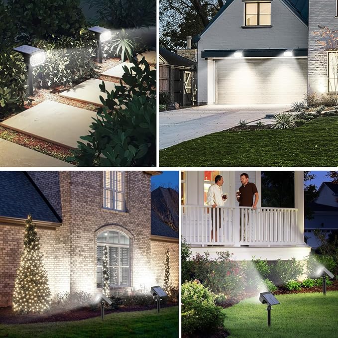 Solar Spot Lights Outdoor 2 Pack, Solar Landscape Spotlights Waterproof - Image 4