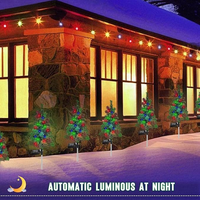 Solar Christmas Tree Garden Stake Lights Waterproof Christmas Decorations Tree - Image 4