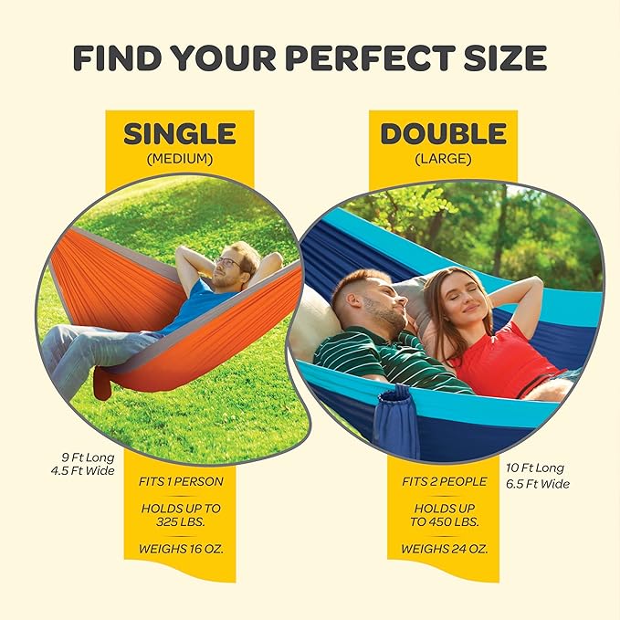 Durable Hammock 500 lb Capacity, Nylon Camping Hammock Chair - Image 3