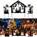 3Pack Lighted Metal Nativity Scene Garden Stake, Solar Christmas Decorations by Unknown
