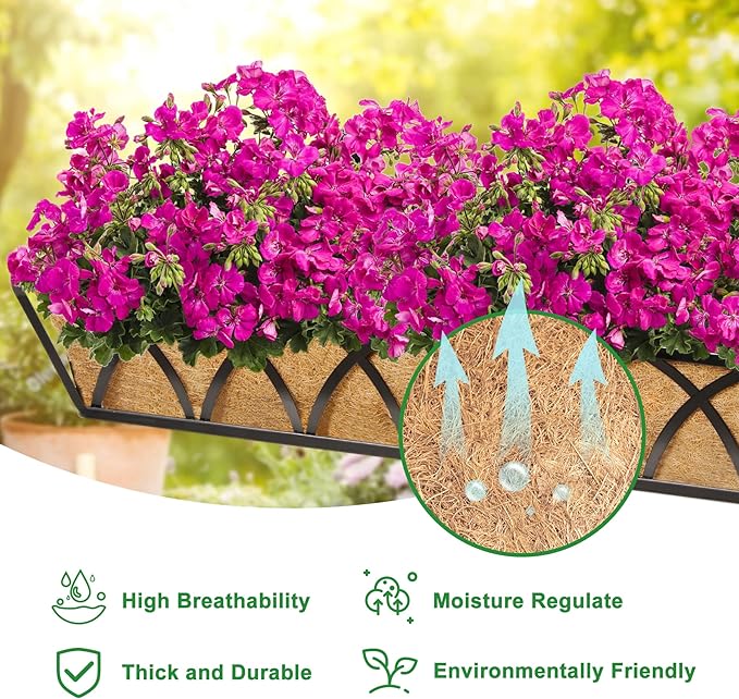 Y&M 30" Coco Liner for Window Box Deck Basket Planter Trough Coconut Fiber - Image 5