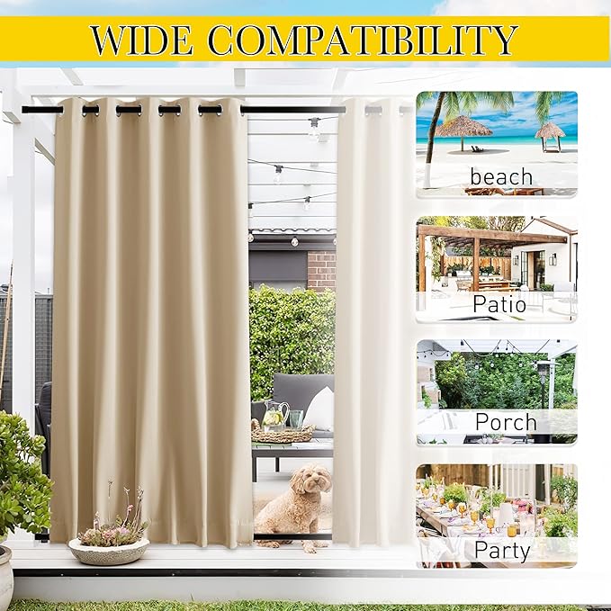 NICETOWN 2 Panels Weighted Blackout Curtains - Image 7