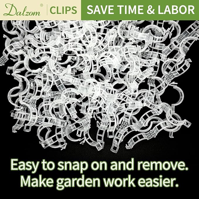 Dalzom® 300Pcs Tomato Clips, Plastic Trellis Clips Plant Support Clips - Image 4