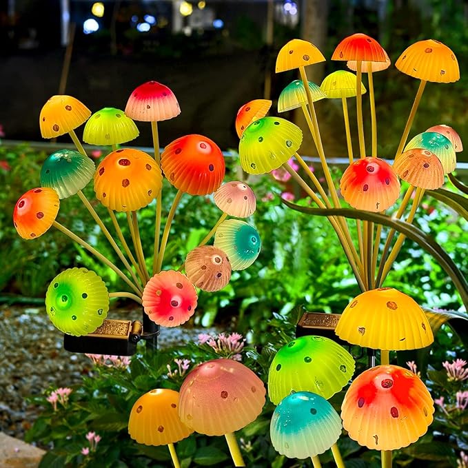 Kohlrabi Solar Garden Lights, 6 Pack Solar Mushroom Lights Outdoor, Upgraded - Image 8