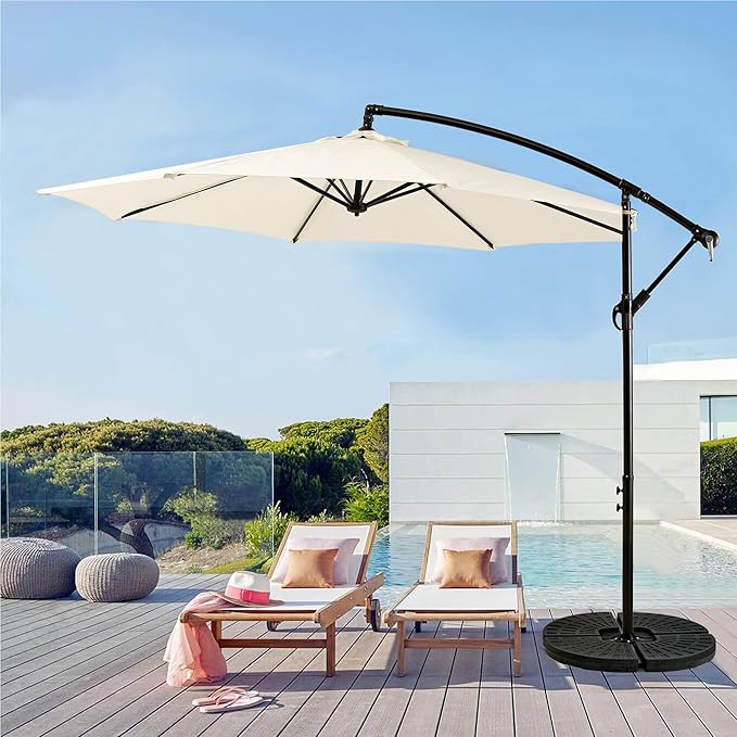 VECELO 10ft Offset Patio Umbrella, Cantilever Umbrella, Hanging Outdoor - Image 2