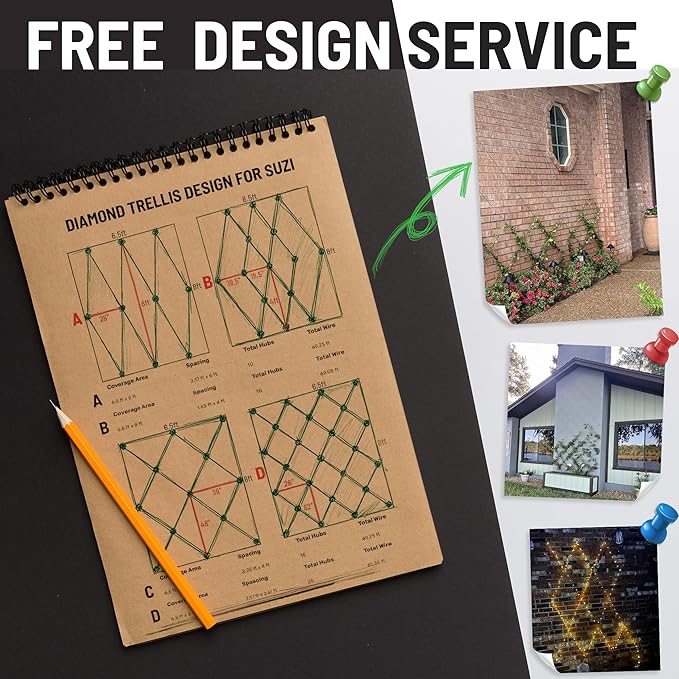 Wire Trellis for Climbing Plants Outdoor, 20-Set Wall Wire Trellis Kit - Image 9