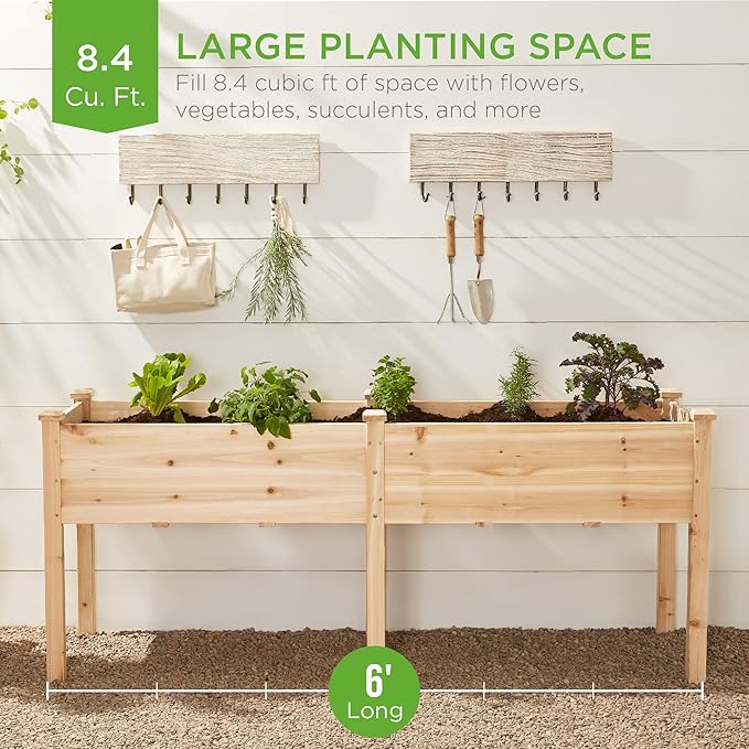 Best Choice Products 72x24x30in Raised Garden Bed, Elevated Wood Planter Box - Image 2