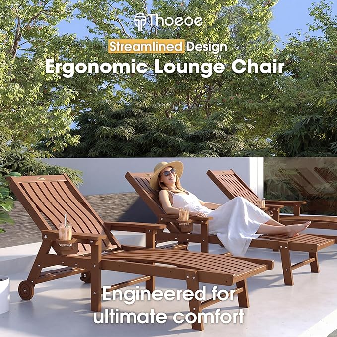 Patio Chaise Lounge Chair Set of 2, Oversized Lounge Chair Outdoor - Image 3