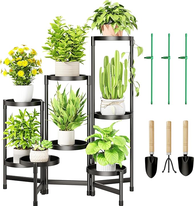 8 Tier Plant Stand Indoor, Tiered Plant Stand Outdoor by Cawukege