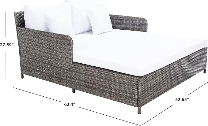 Safavieh Outdoor Collection Cadeo Grey Brown/White Cushion Daybed PAT7500C - Image 16
