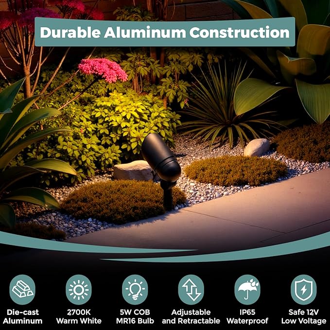 Gardencoin Low Voltage Landscape Spotlight, 12V LED Outdoor Landscape Lighting - Image 2