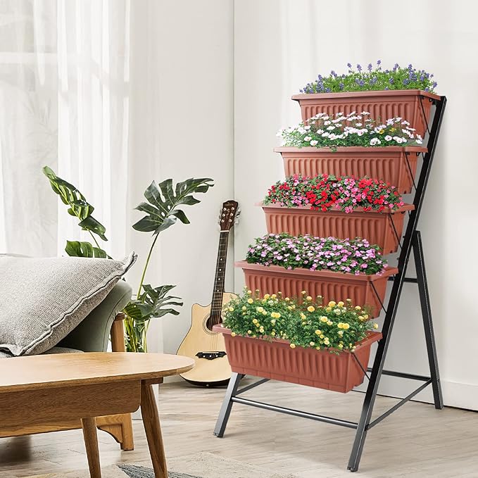 Suyncll Vertical Raised Garden Bed Planter Box, 5 Tiers Vertical Garden Planter - Image 6