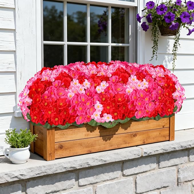 Artificial Geraniums Flowers for Outdoors, 6 Bundles Realistic Silk Fake - Image 8