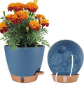 2 Pack 8 inch Plant Pots, Plastic Self Watering Planters by Fielda
