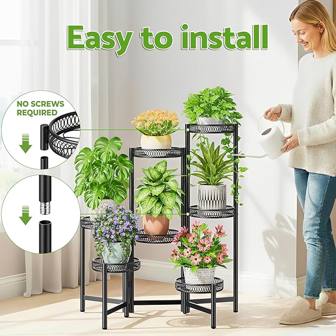 Plant Stand Indoor Outdoor, 7 Tier Large Plant Stand - Image 6