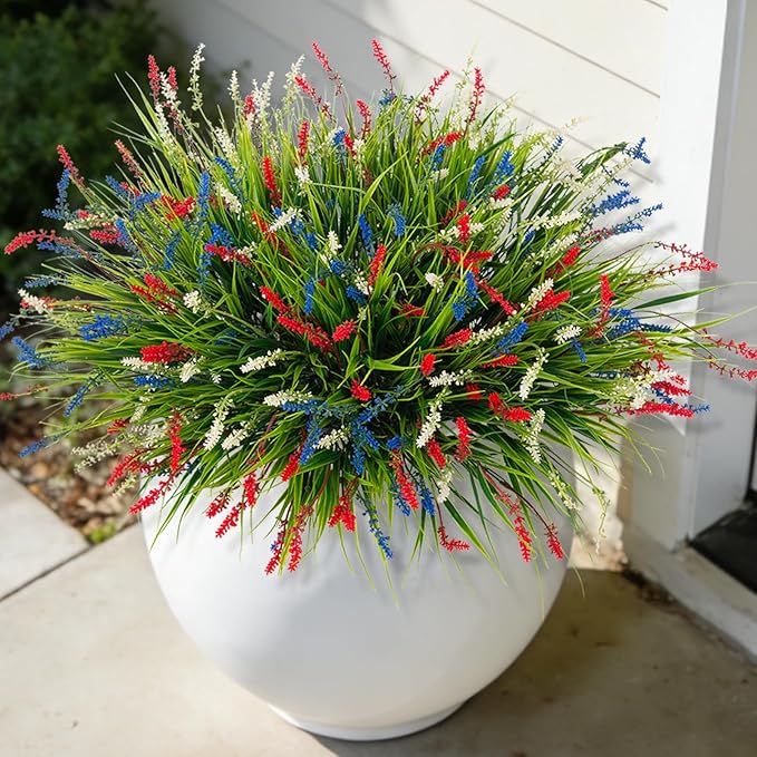 Artificial Faux Plants for Outdoor Spring Decoration, Fake Flowers Shrubs UV by Ammyoo