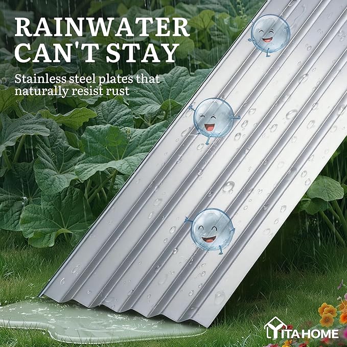 YITAHOME 6x3x3ft Large Raised Garden Bed Kit, Galvanized Metal Planter Box - Image 5