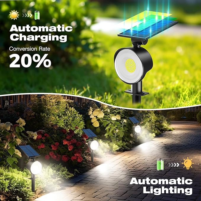 nipify 2 Pack Solar Spot Lights Outdoor Waterproof - Image 4