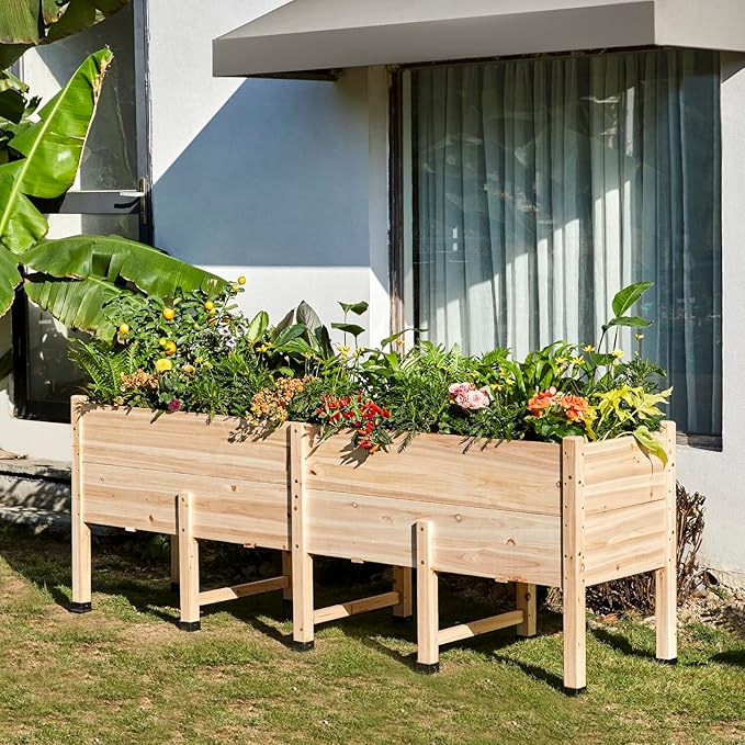 AMERLIFE 7x2 Ft Raised Garden Bed, 16 Inch Depth Featuring Legs, Drainage Holes - Image 8