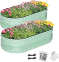 WORKPRO 2PK 4x2x1ft Galvanized Raised Garden Bed Set, Rust & Corrosion by WORKPRO