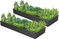 2PCS 9x3x1ft Galvanized Raised Garden Bed Kit, Galvanized Planter Raised Garden by Easllre