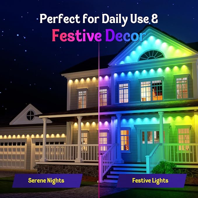 Fitop Permanent Outdoor Lights, 100FT RGB LED Eaves Light - Image 3