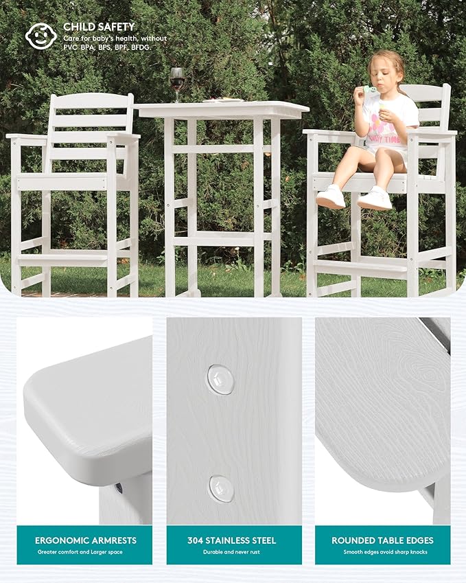 SERWALL 4 Pieces Outdoor Patio Bar Set - Image 5