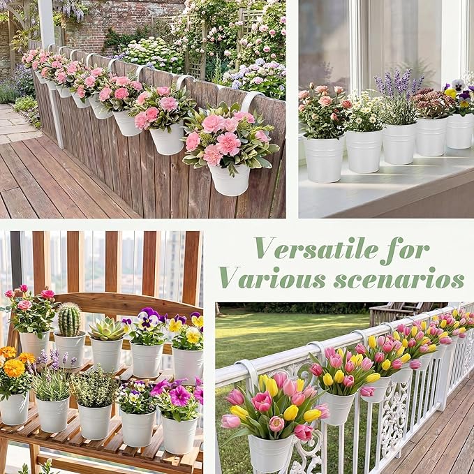 HowRU Hanging Flower Pots, Railing Planter Box - Image 7
