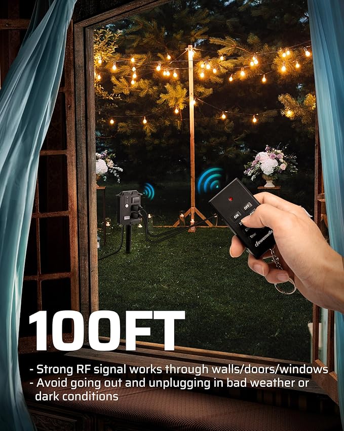 DEWENWILS Outdoor Power Stake Timer Waterproof, 6 Grounded Outlets, 6FT - Image 3