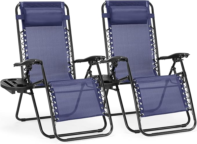NEWBULIG Zero Gravity Chair Set of 2, Lounge Chair Folding Portable Adjustable by NEWBULIG