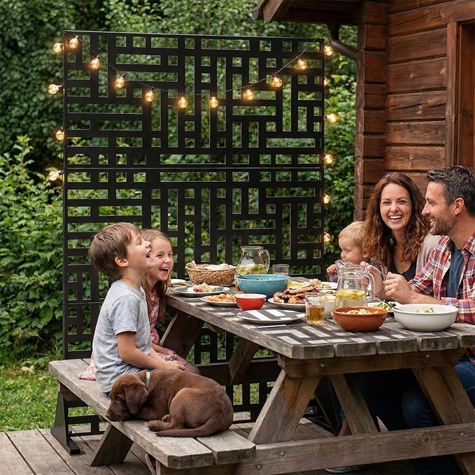 VINGLI Privacy Fence Panels, 72H’’ x 47W’’ Metal Privacy Screen Freestanding - Image 3