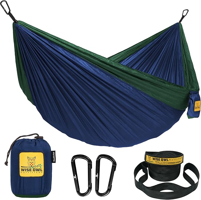 Wise Owl Outfitters Camping Hammock – 500lbs Portable Hammock by WiseOwlOutfitters
