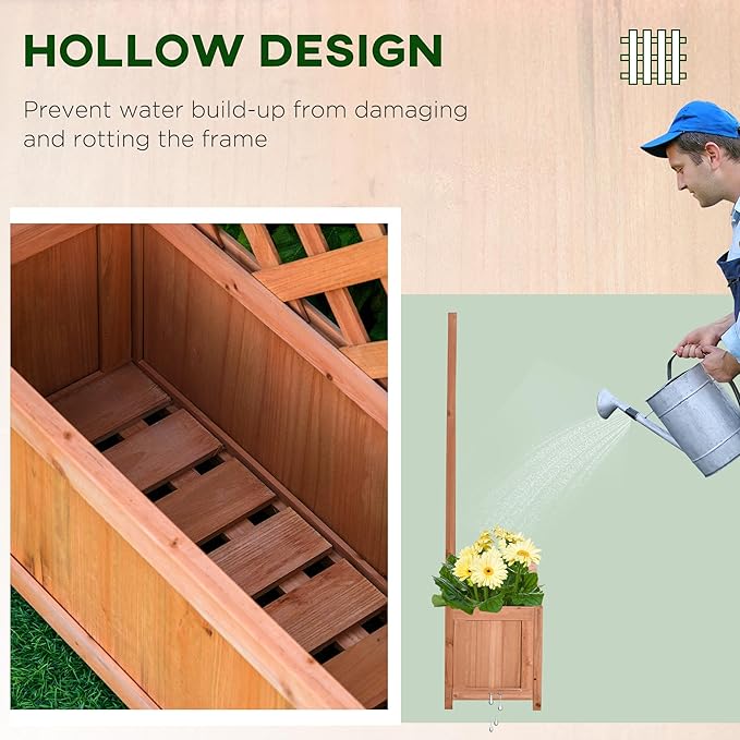 Outsunny Wooden Raised Garden Bed - Image 5