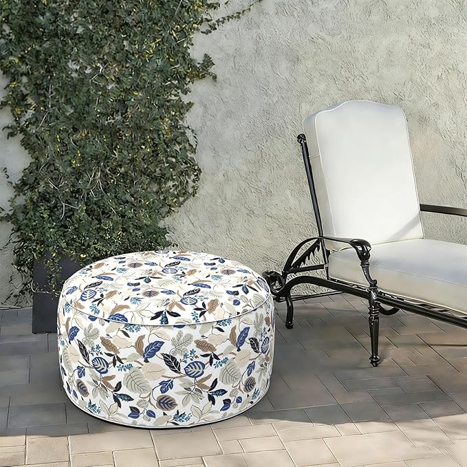 LVTXIII Indoor/Outdoor Extra Large Inflatable Ottoman Pouf D31 x H14 Inch - Image 2