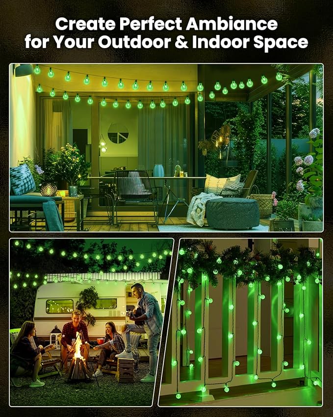 Brightown Solar String Lights Outdoor 60 Led 35.6 Feet Crystal Globe Lights - Image 6