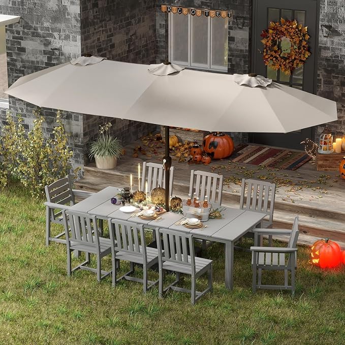 9-Piece Grey Outdoor Dining Set by PatioKingdom