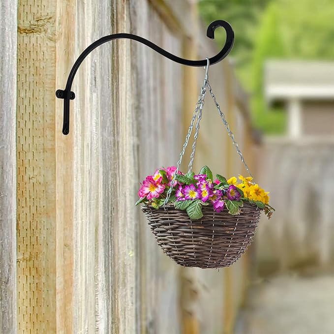 Hourleey 4 Pack Plant Hanger Outdoor, 12 Inch Heavy-Duty Hanging Plant Hook - Image 4