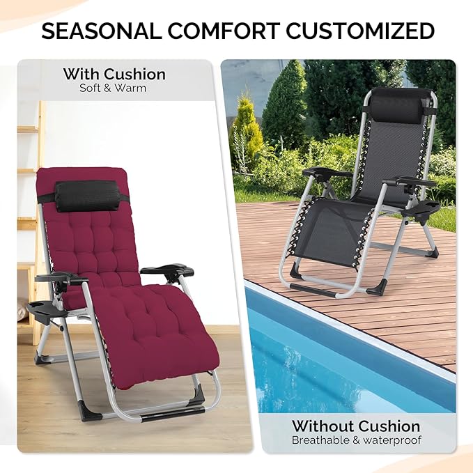 VINGLI Padded Zero Gravity Chair, Lounge Chair - Image 7