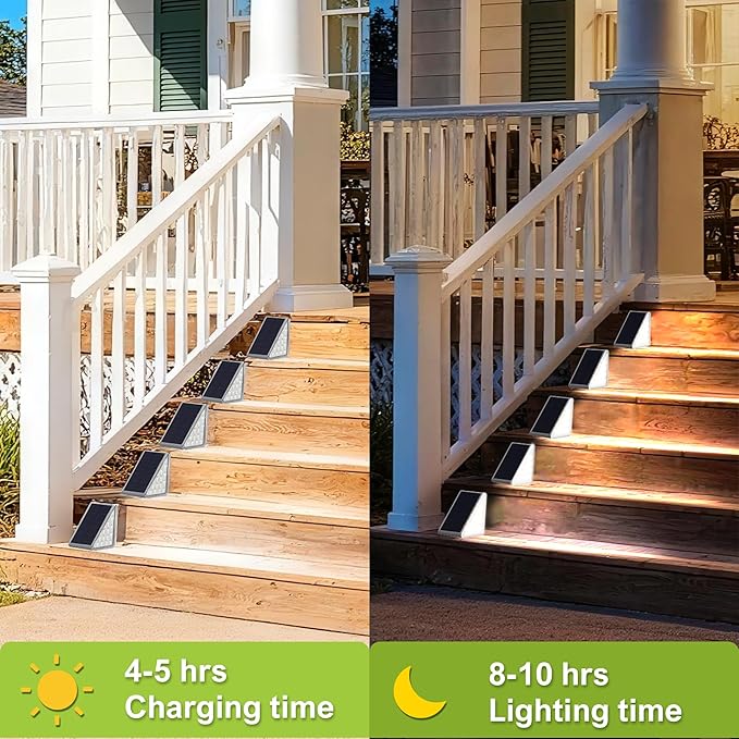 DAMINY Solar Step Light for Outside, 2 Lighting Modes, Stair Light Outdoor - Image 6